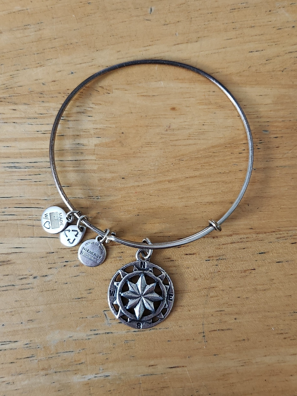 Alex And Ani  Compass Charm Bangle Bracelet